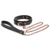 Bondage Couture PU Leather Collar and Leash - Black