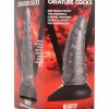 Creature Cocks Beastly Tapered Bumpy Silicone Dildo 8.25in - Silver/Black