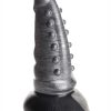 Creature Cocks Beastly Tapered Bumpy Silicone Dildo 8.25in - Silver/Black