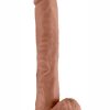 Au Naturel Daddy Sensa Feel Dual Density Dildo with Balls 14in - Caramel