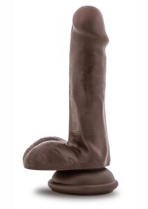 Dr. Skin Platinum Collection Dr. Daniel Silicone Dildo with Balls and Suction Cup 6in - Chocolate