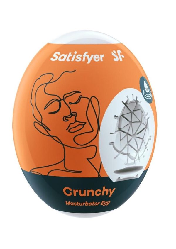 Satisfyer Masturbator Egg 3 Pack Set (Crunchy) - Orange