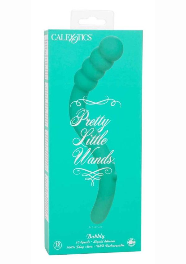 Pretty Little Wands Bubbly Rechargeable Silicone Vibrator - Aqua