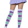 Leg Avenue Argyle Knit Over The Knee Socks - O/S - Lavender