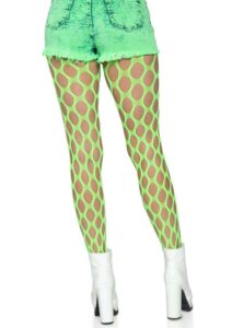 Leg Avenue Jumbo Pothole Net Tights - O/S - Neon Green