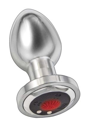 Ass-Sation Remote Control Rechargeable Vibrating Metal Anal Plug - Silver