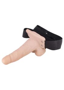 Erection Assistant Hollow Vibrating Strap-On 6in - Vanilla