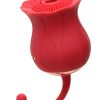 Inmi Bloomgasm Royalty Rose Rechargeable Silicone Textured Suction Clitoral Stimulator - Red