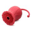 Inmi Bloomgasm Royalty Rose Rechargeable Silicone Textured Suction Clitoral Stimulator - Red