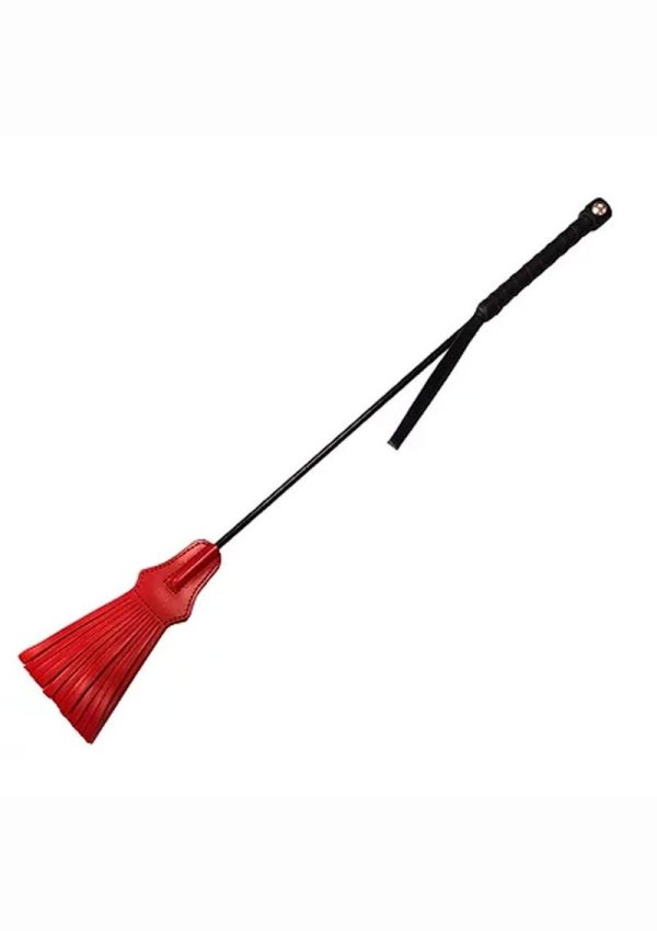 Rouge Tasselled Leather Riding Crop - Red/Black