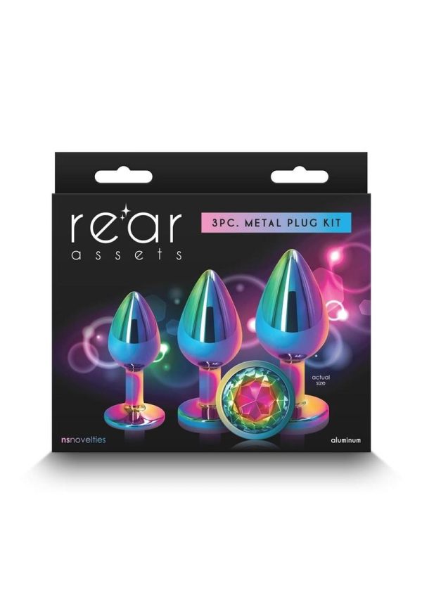 Rear Assets Aluminum Anal Plug Trainer Kit (3 pieces) - Rainbow