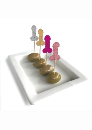 Glitterati Penis Party Picks (24 per Pack) - Assorted Colors