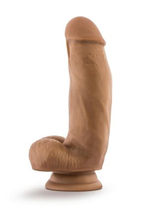 Dr. Skin Platinum Collection Silicone Dr. Samuel Dildo with Balls and Suction Cup 7in - Caramel