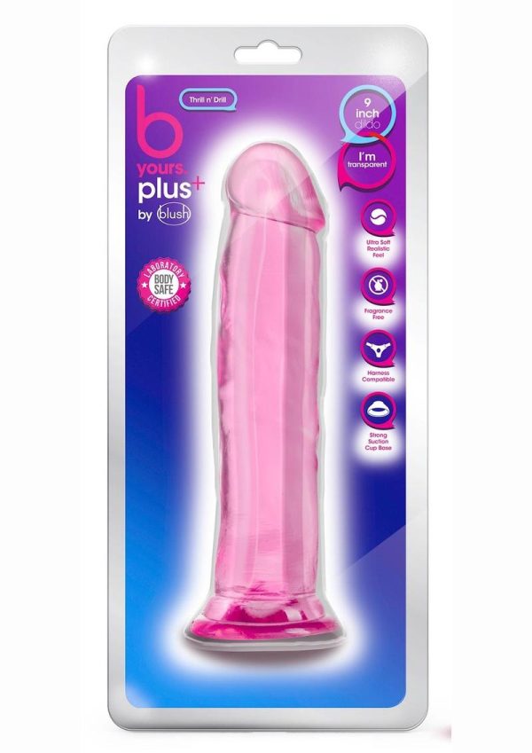 B Yours Plus Thrill n` Drill Realistic Dildo 9in - Pink