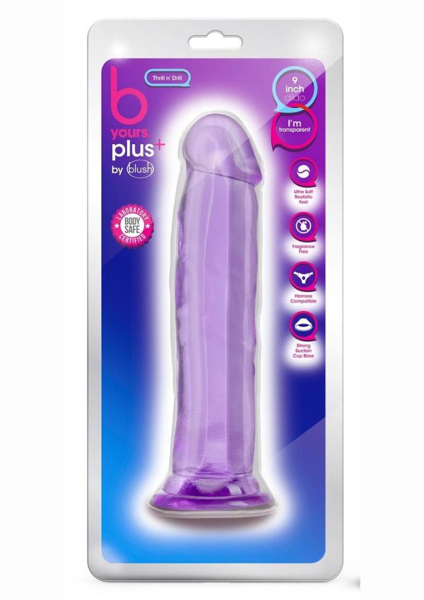 B Yours Plus Thrill n` Drill Realistic Dildo 9in - Purple