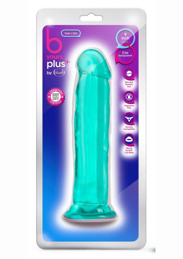 B Yours Plus Thrill n` Drill Realistic Dildo 9in - Teal