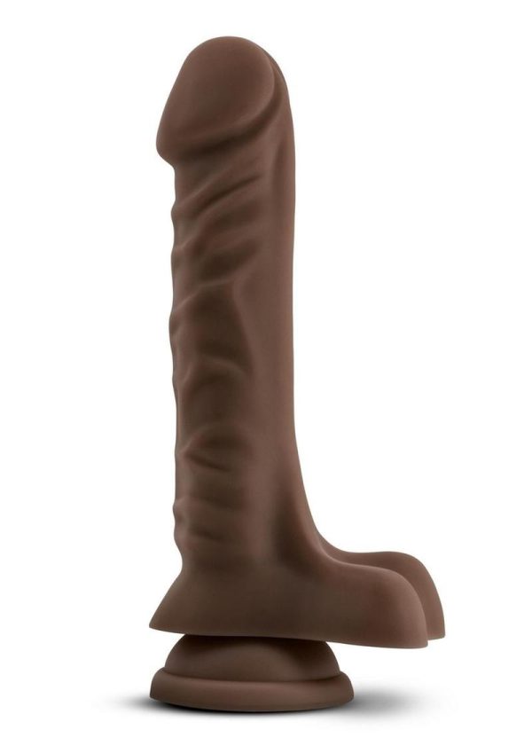 Dr. Skin Plus Gold Collection Posable Dildo with Balls 9in - Chocolate