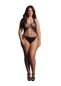 Le Desir Strappy Lace Teddy - Queen - Black