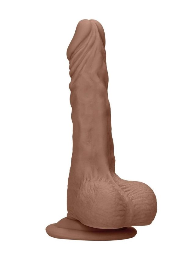 RealRock Skin Realistic Dildo with Balls 8in - Caramel