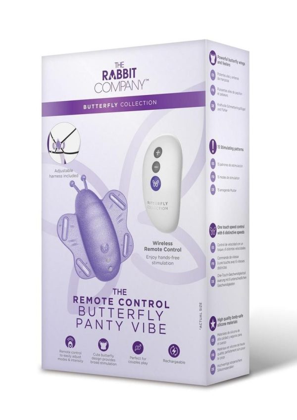 The Rabbit Company The Remote Control Butterfly Silicone Rechargeable Panty Vibe - Purple