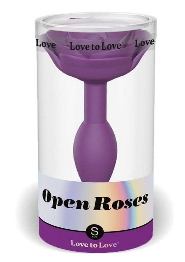 Open Roses Silicone Anal Plug - Small - Purple Rain