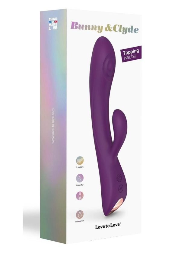 Bunny and Clyde Rechargeable Silicone Rabbit Vibrator - Purple Rain