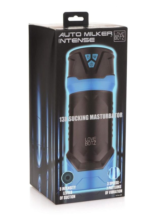 LoveBotz Auto Milker Intense Rechargeable Sucking Masturbator - Black/Blue