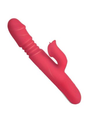 Princess Passion Heat Rechargeable Silicone Warming Vibrator with Clitoral Wheel - Coral