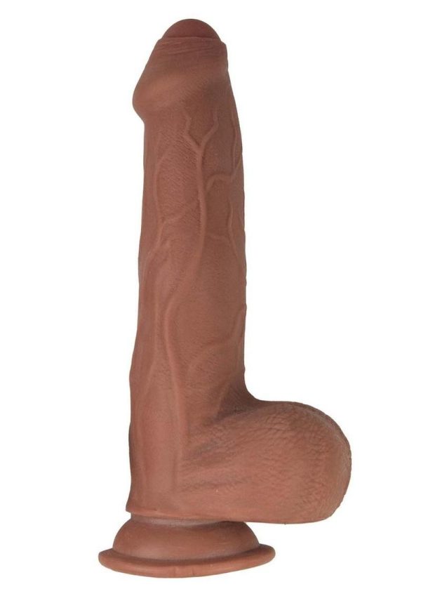 Realcocks Dual Layered Uncut Slider Fat Dick Dildo 9in - Caramel