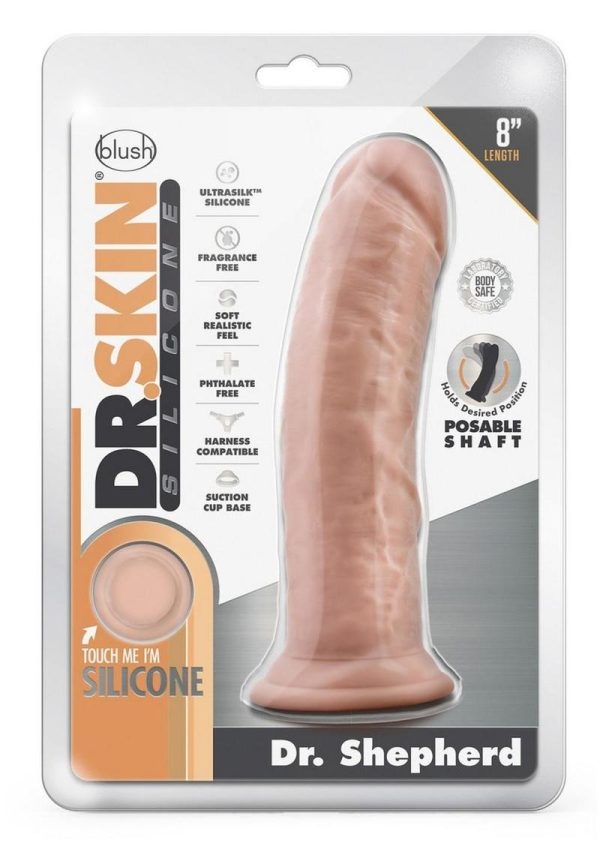 Dr. Skin Platinum Collection Silicone Dr. Shepherd Dildo with Suction Cup 8in - Vanilla