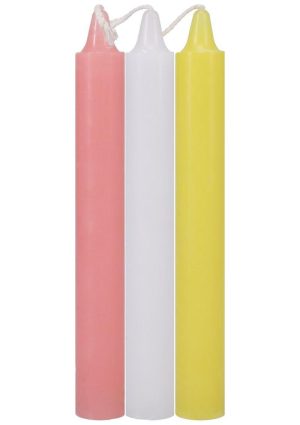 Doc Johnson Japanese Drip Candles - 3 Pack - Pink/Yellow/White