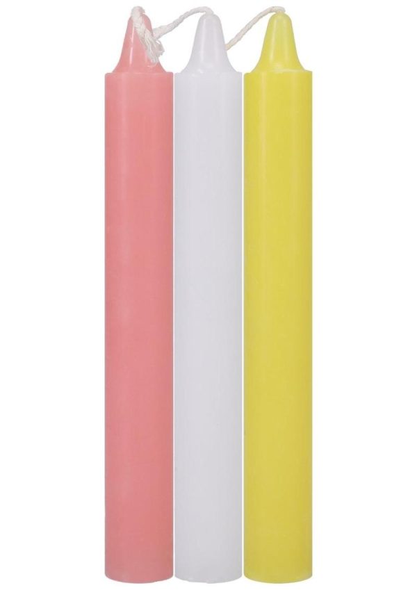 Doc Johnson Japanese Drip Candles - 3 Pack - Pink/Yellow/White