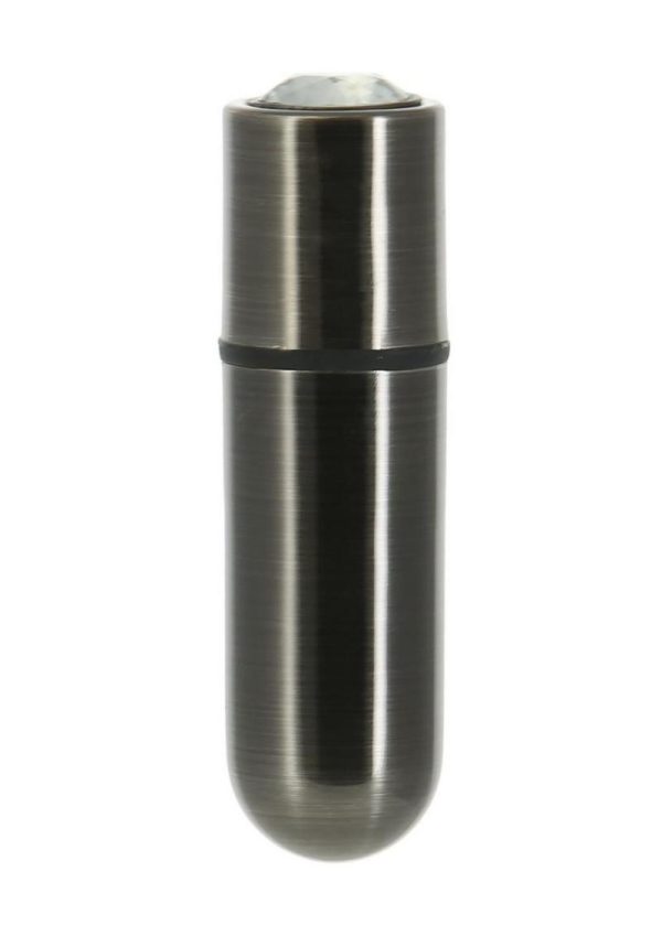 PowerBullet First Class Rechargeable Mini Bullet with Crystal - Gun Metal