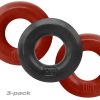Hunkyjunk HUJ3 Silicone C-Rings (3 Pack) - Cherry/Tar