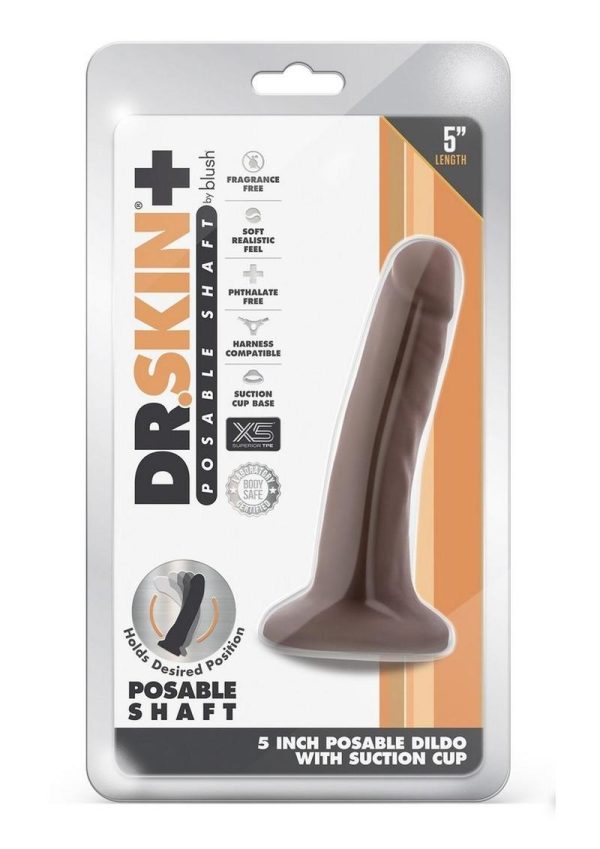 Dr. Skin Plus Gold Collection Posable Dildo 5in - Chocolate