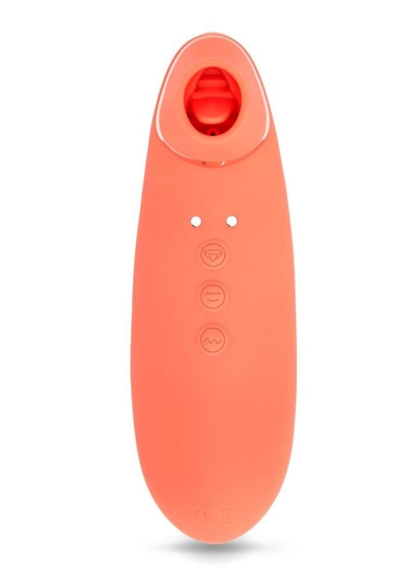 Nu Sensuelle Trinitii Triple Action Suction Flickering Silicone Tongue - Coral