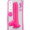 Neo Dual Density Dildo 9in - Neon Pink