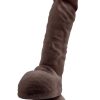 Dr. Skin Platinum Collection Silicone Dr. Mason Dildo with Balls and Suction Cup 9in - Chocolate