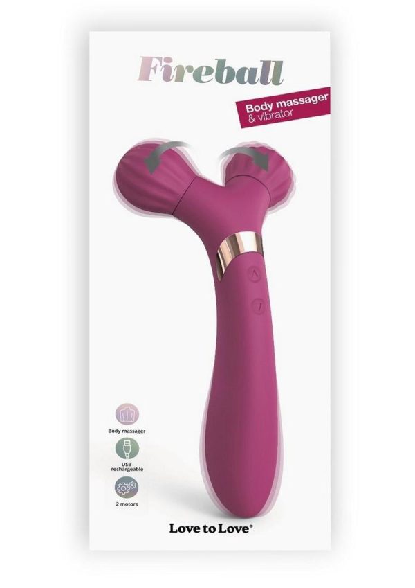 Fireball Rechargeable Silicone Body Massager and Vibrator - Plum Star