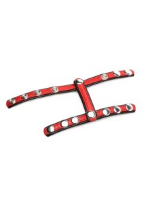 Cock Gear Leather Snap-On Harness - Red