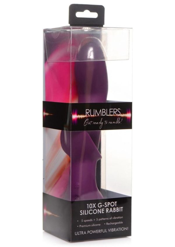 Rumblers 10X G-Spot Silicone Rabbit Vibrator - Purple