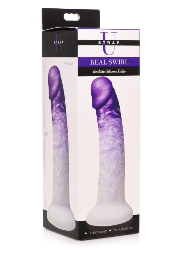 Strap U Real Swirl Realistic Silicone Dildo - Purple