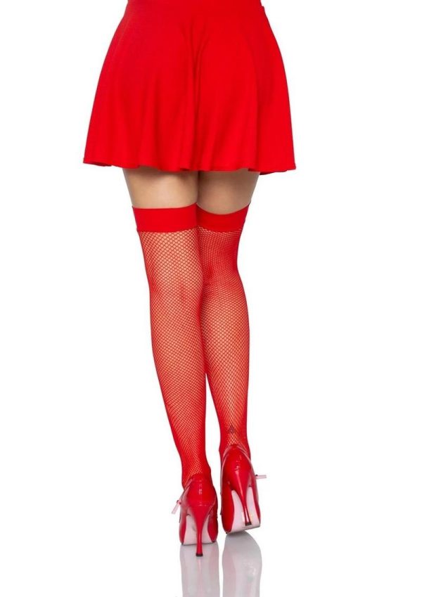 Leg Avenue Nylon Fishnet Stocking - O/S - Red