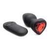 Booty Sparks 28X Rechargeable Silicone Vibrating Heart Anal Plug with Remote Control - Small - Red
