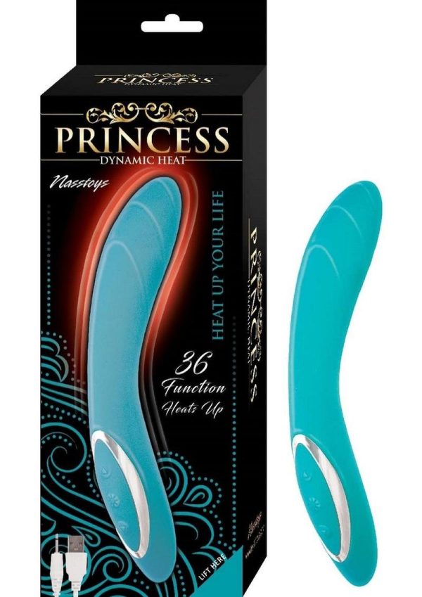 Princess Dynamic Heat Rechargeable Silicone Vibrator - Blue