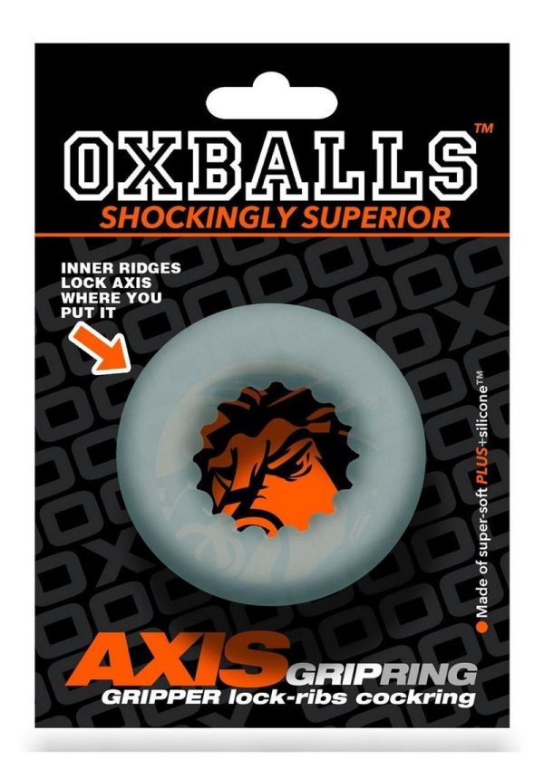 Oxballs Axis Rib Griphold Cockring - Clear Ice