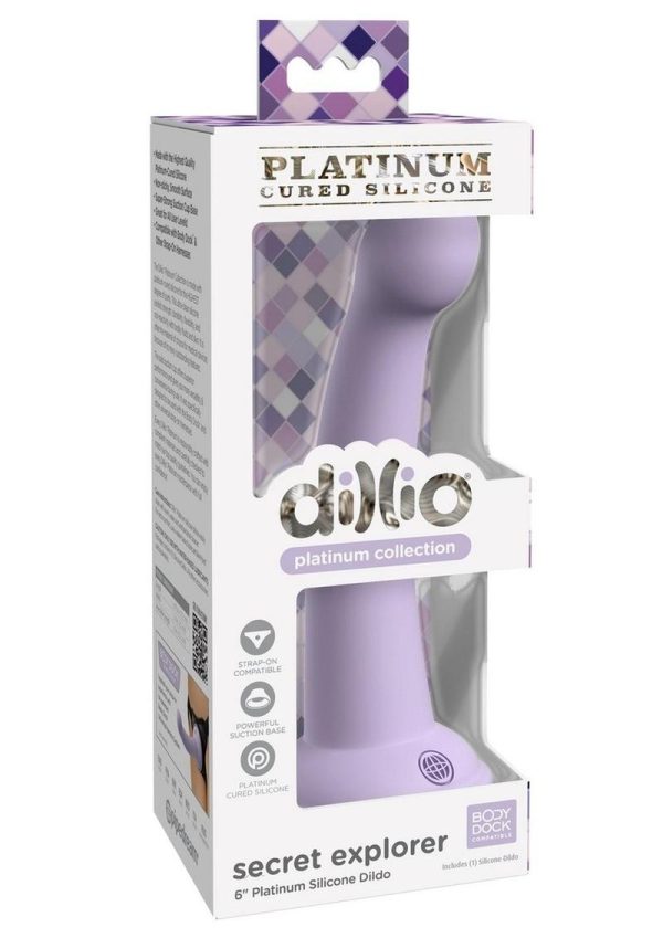 Dillio Platinum Secret Explorer Silicone Dildo 6in - Lavender