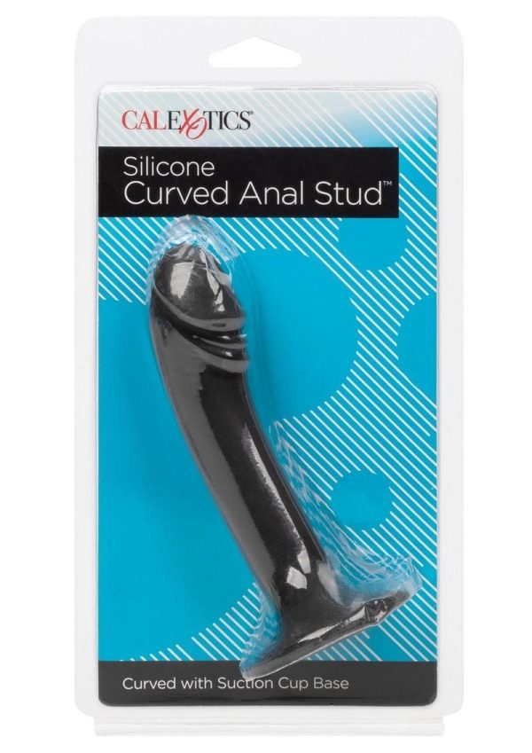 Silicone Curved Anal Stud - Black