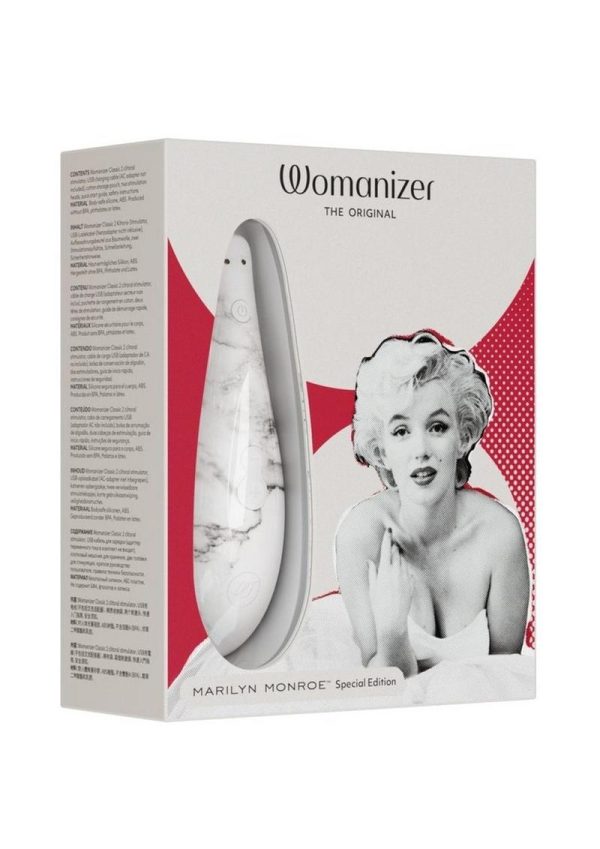 Womanizer Marilyn Monroe Special Edition Rechargeable Clitoral Stimulator - White Marble