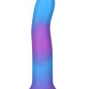 Addiction Rave Silicone Glow In The Dark Dildo 8in - Blue/Purple